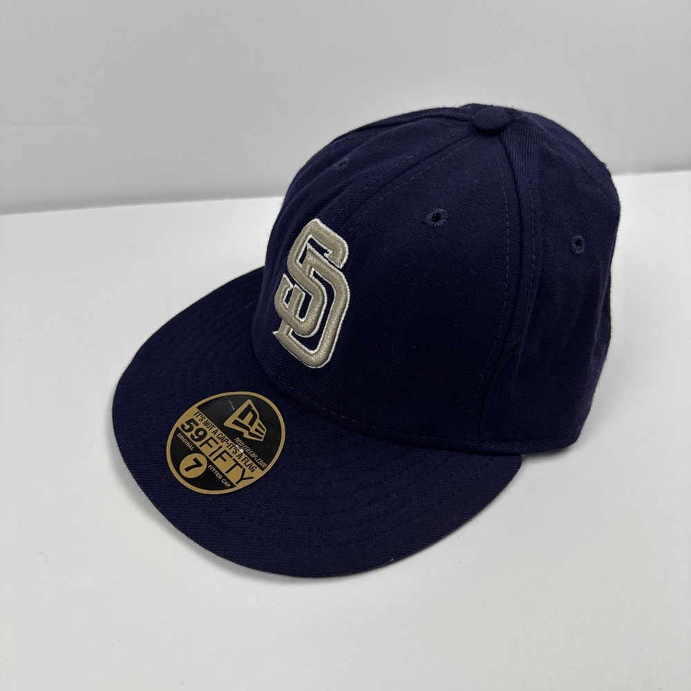 San Diego Padres New Era 59FIFTY Fitted Hat Size 7 Navy Blue MLB Cap